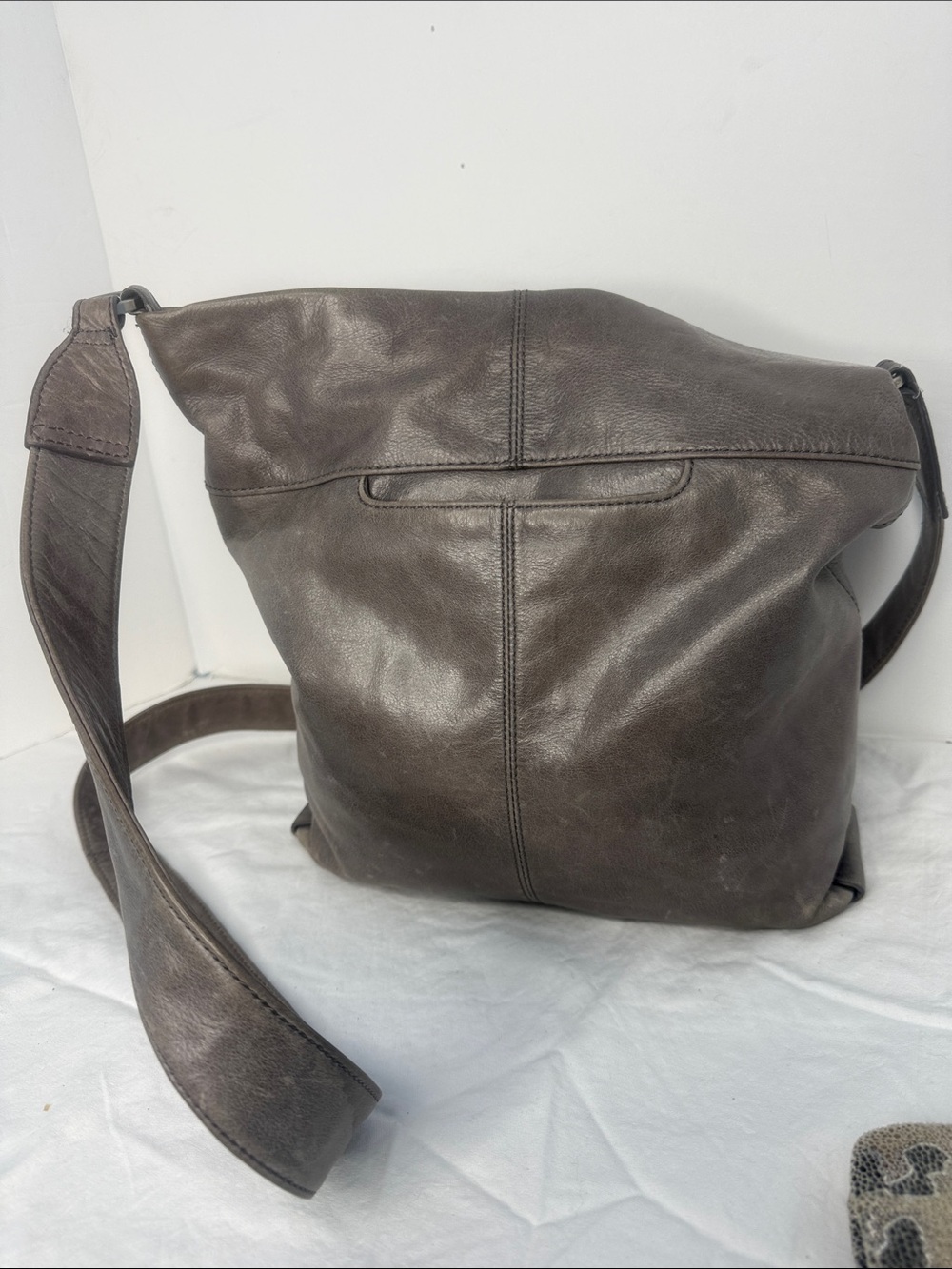 Leather Crossbody Bag with Leopard Print Wallet - Gray and VIDA WALLET - Picture 4 of 15